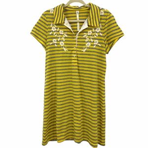 Uncle Frank Floral Bird Embroidered Polo Dress L